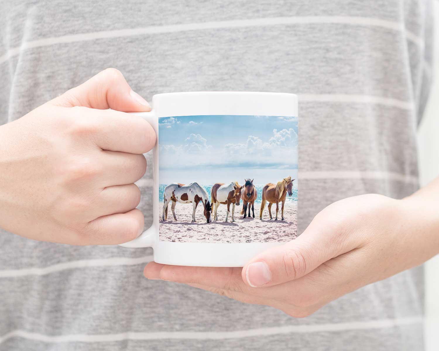 Wild Horses on Beach Mug