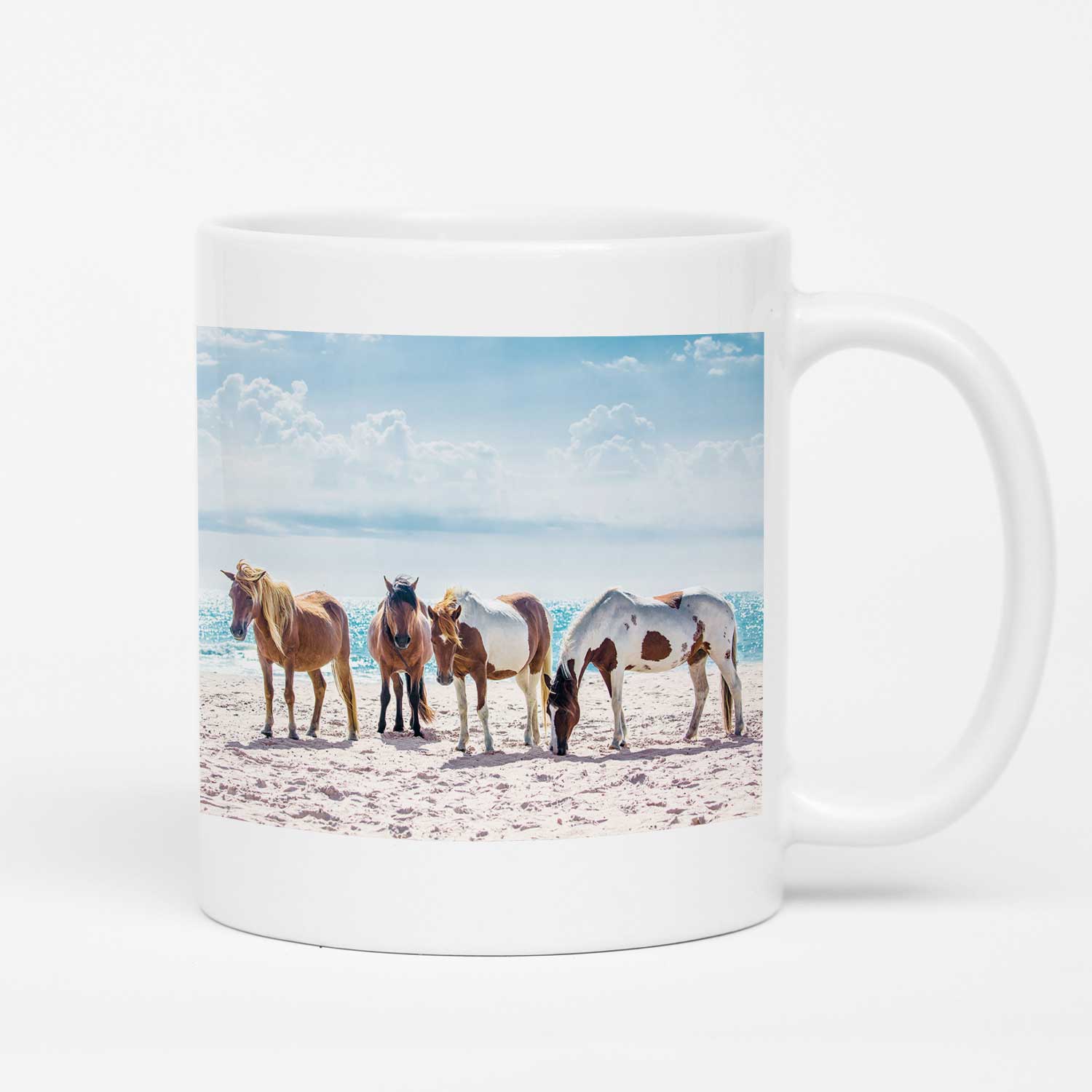 Wild Horses on Beach Mug
