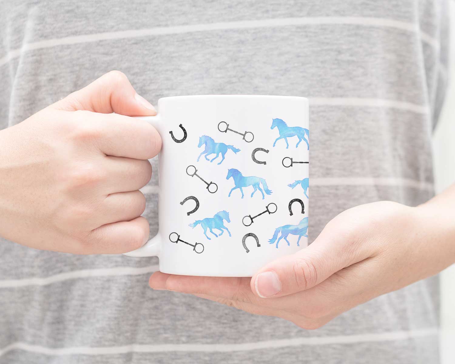 Horses and Bits Mug - Blue