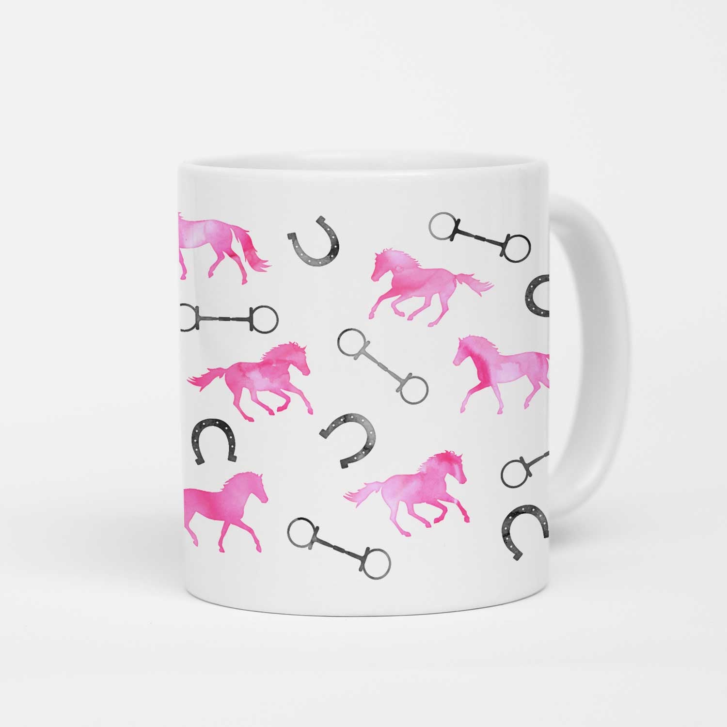 Horses and Bits Mug - Pink