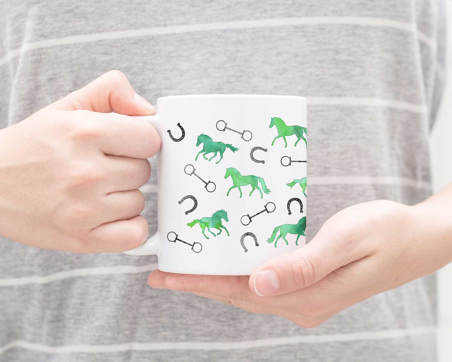 Horses and Bits Mug - Green