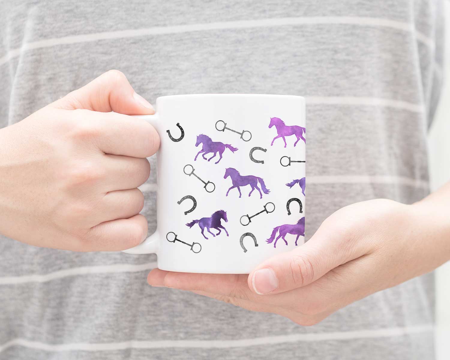 Horses and Bits Mug - Purple
