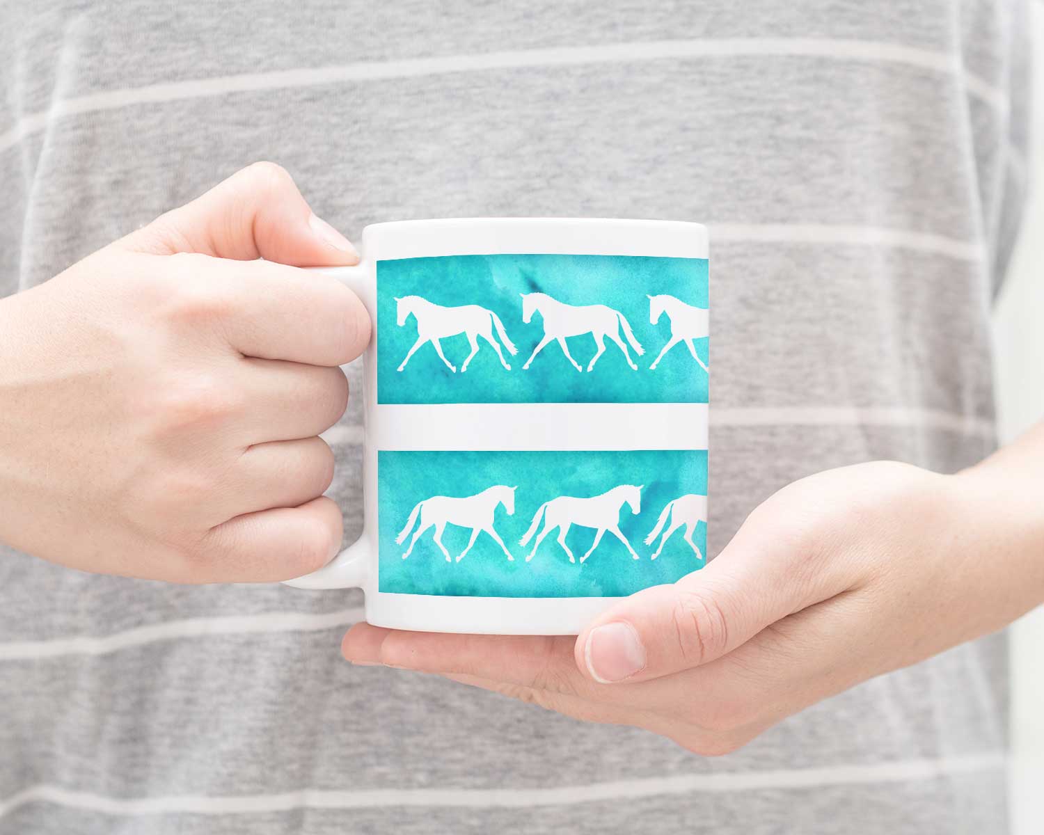Trotting Horses Mug - Set of 4