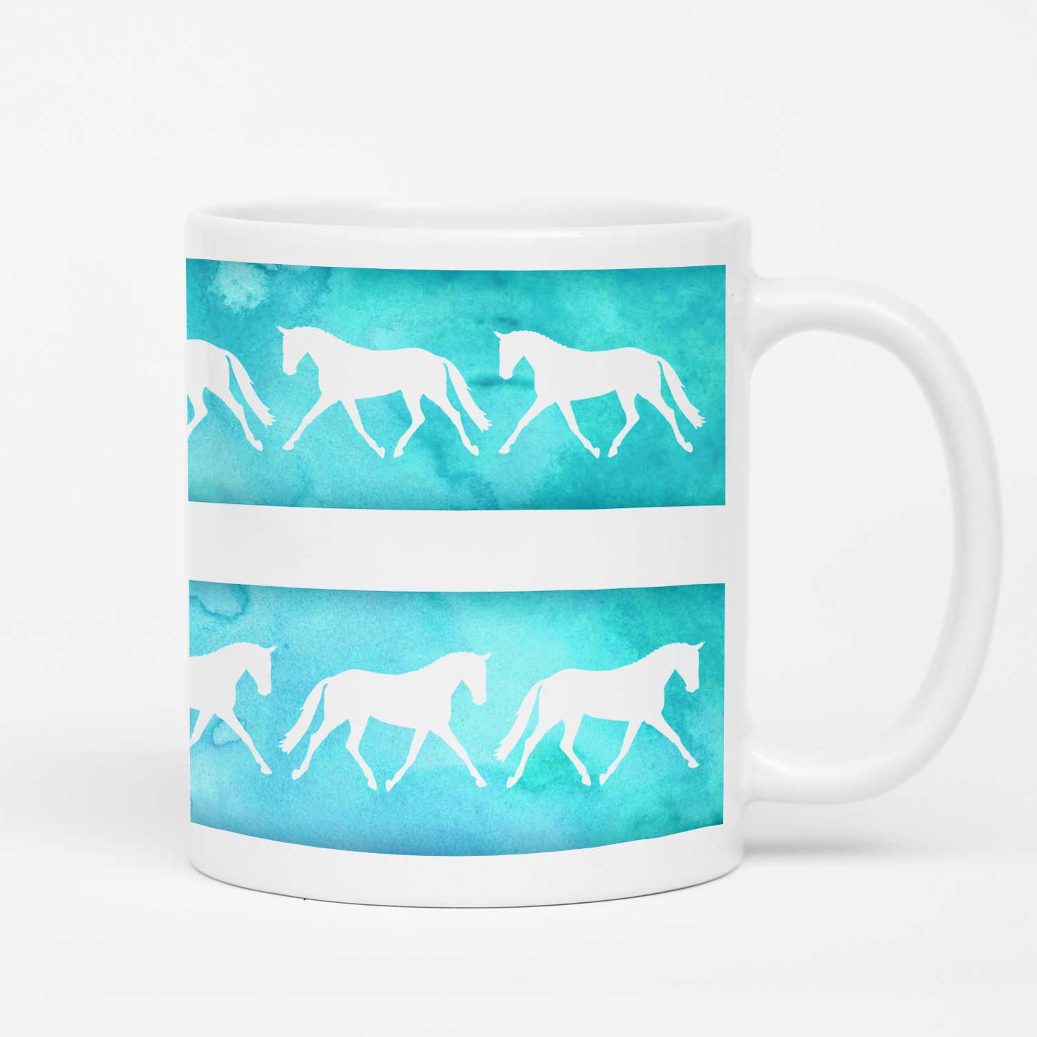 Trotting Horses Mug - Blue