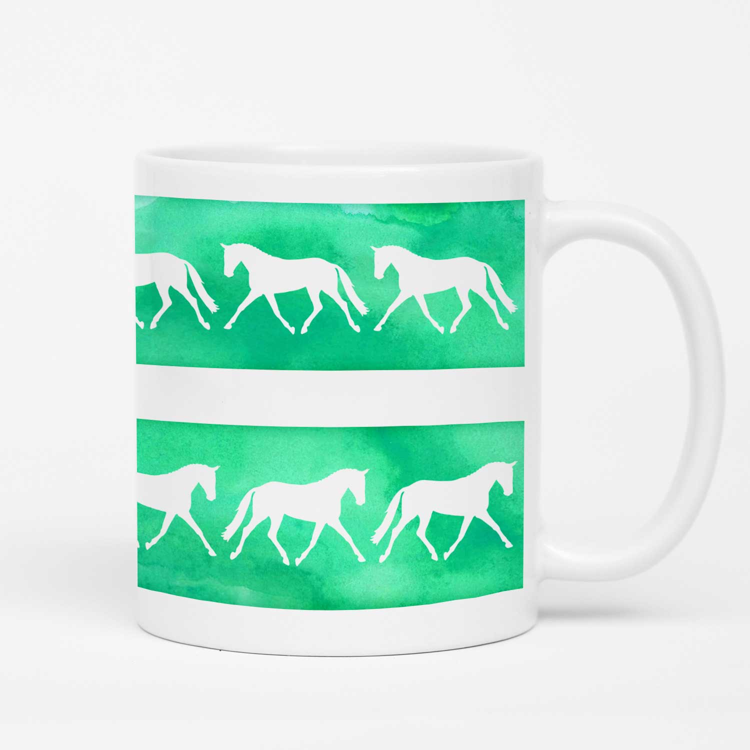 Trotting Horses Mug - Green