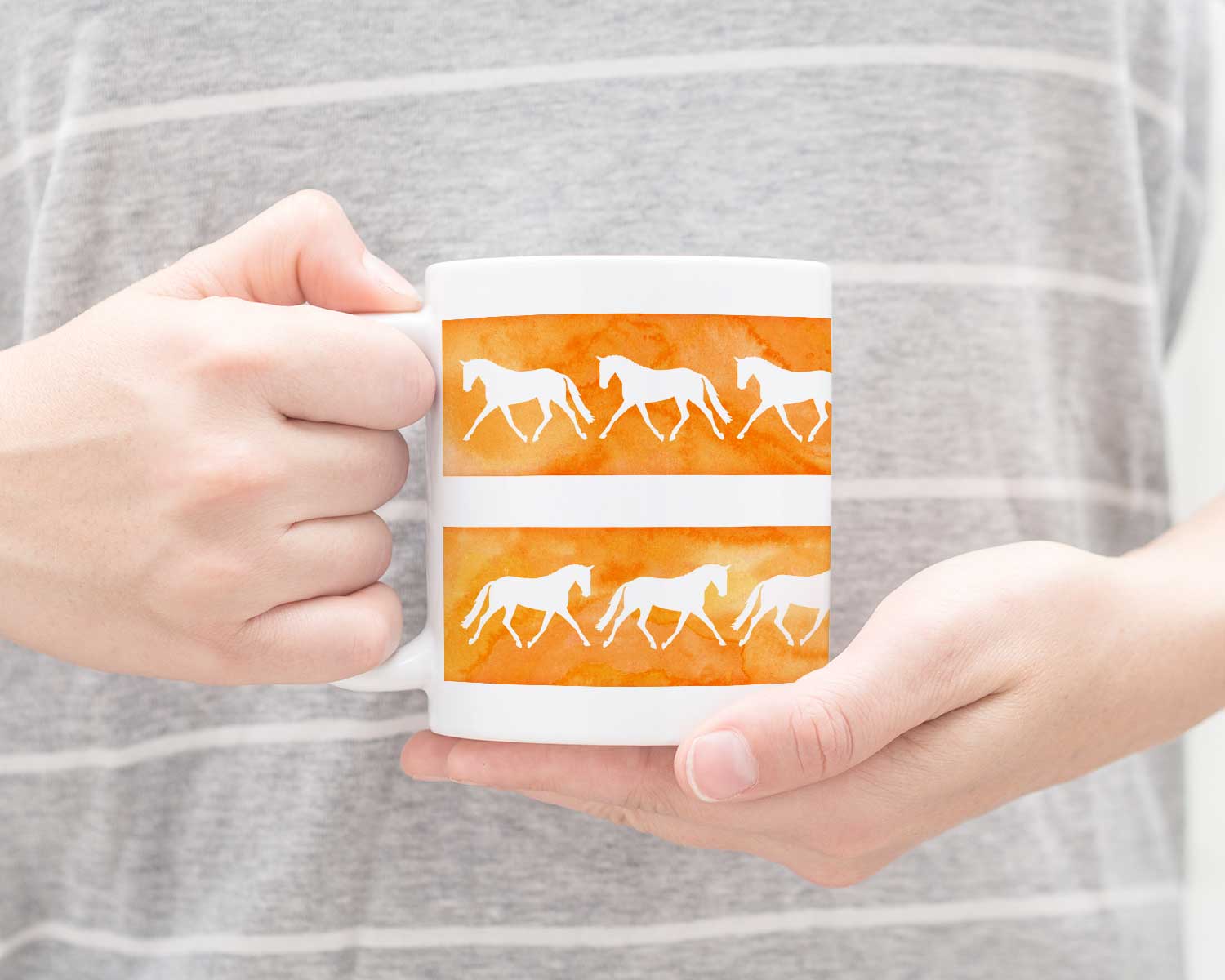 Trotting Horses Mug - Orange