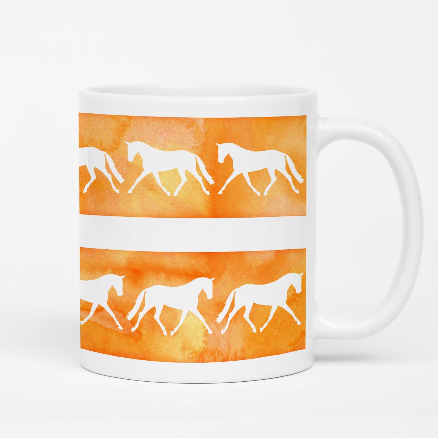 Trotting Horses Mug - Orange